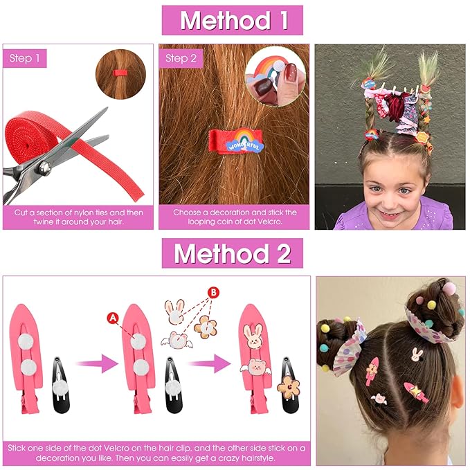 Temporary Hair Color Wax Kit, Stocking Stuffers for Teen Girls, Instant Hair Dye for DIY Hairstyles on Crazy Hair Day, Children's Day, Christmas (Pink)