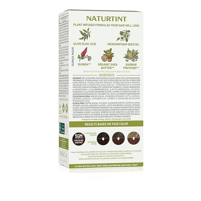 Naturtint 5GM Chocolate Chestnut Permanent Hair Color (Pack of 1), Ammonia Free, Vegan, Cruelty Free, up to 100% Gray Coverage, Long Lasting Results (Packaging may vary)