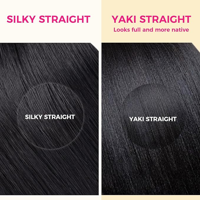 Lashey Clip in Hair Extensions 7pcs 120g Light Yaki Straight Hair Extensions Real Human Hair Natural Black 24 Inch Hair Extensions Real Human Hair Clip ins