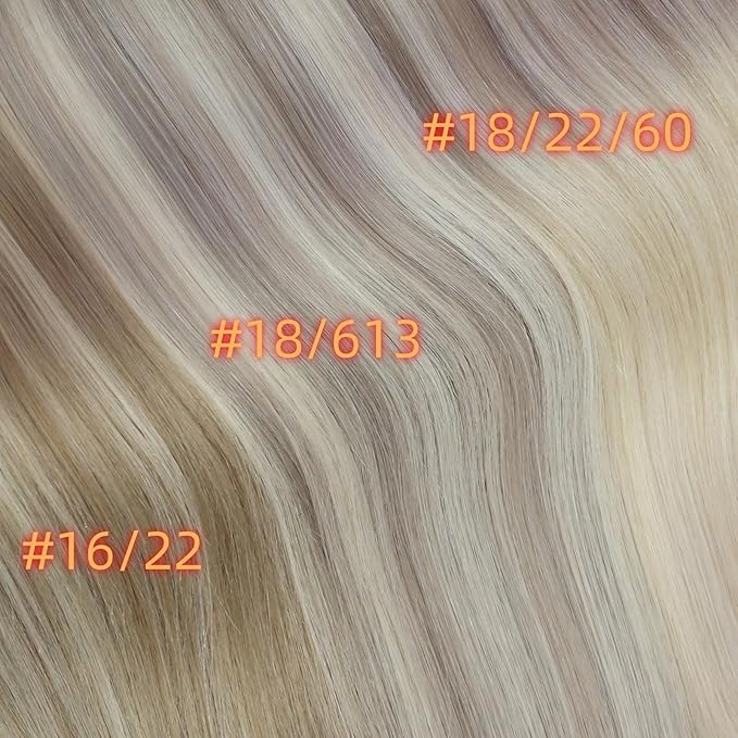 Full Shine Clip in Human Hair Extensions Highlights 20 Inch Long Ash Blonde Clip in Hair Extensions Ash Blonde Mix Bleach Blonde PU Clip ins Real Human Hair 8 PCS 120 G