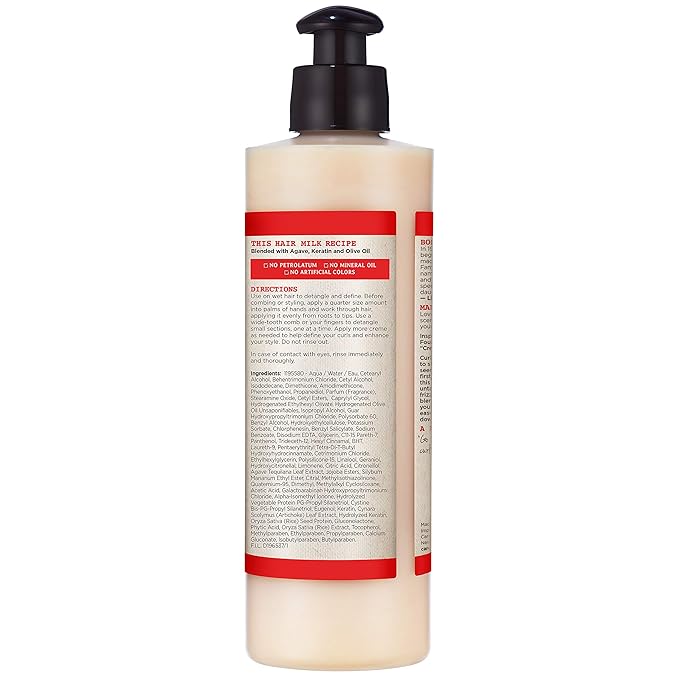 Carol’s Daughter Hair Milk 4 in 1 Combing Creme for Curls, Coils and Waves, with Agave and Olive Oil, Hair Detangler, Curl Cream, 8 fl oz
