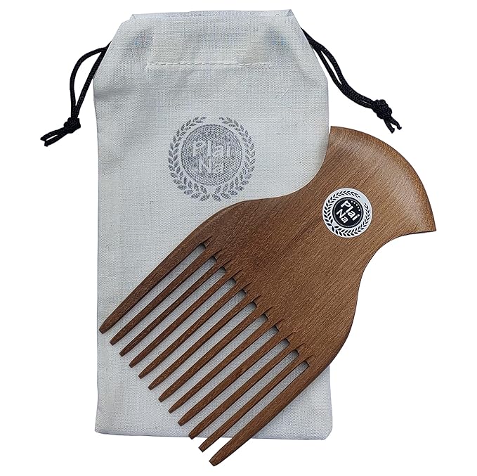 Plai Na Wooden Afro Pick Comb for Natural Black Hair - No Snags, No Static, No Tangle for Women and Men