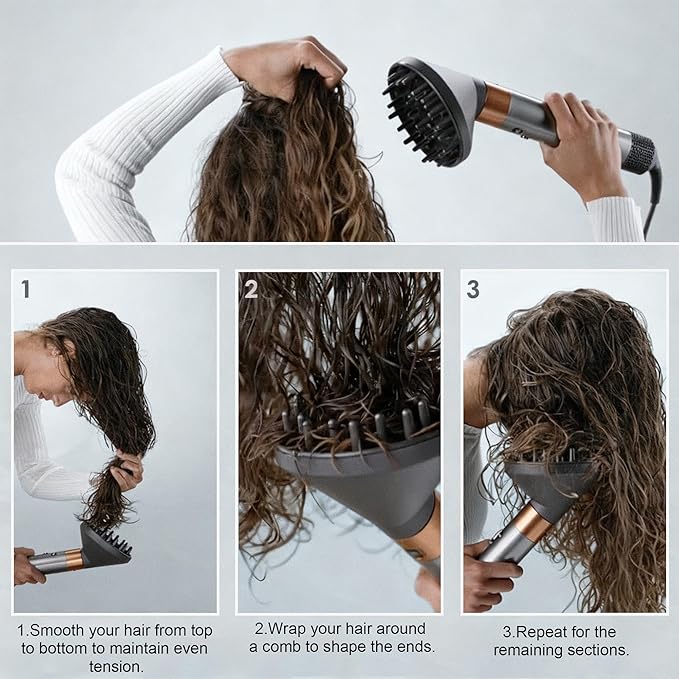 Upgraded Large Diffuser Attachment for Dyson Airwrap Styler HS01/HS05/HS08- Nozzle to Dryer Faster & Define Curls Hair,Hair Dryer Diffuser Attachment,Heat Resistant Diffuser for Airwrap Attachments