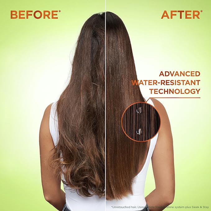 Garnier Fructis Sleek & Shine Full + Travel Size Shampoo (12.5 & 3 Fl Oz) + Conditioner (12 & 3 Fl Oz) Set for Frizzy, Dry Hair, Plant Keratin + Argan Oil (4 Items), 1 Kit (Packaging May Vary)