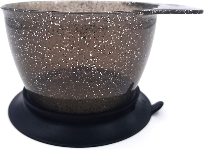 Colortrak Galaxy Glitter Bowls With Suction Cup Holder for Hair Coloring Process - Includes Removable Suction Rings for Functionality and Stability for Professionals and Stylists, 2-Pack