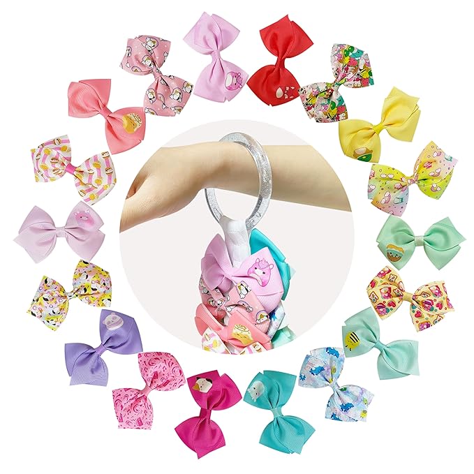 LUV HER Special Squishmallows Hair Accessories for Girls -18pc Hair Bow with Aligator Clips, Age 8+