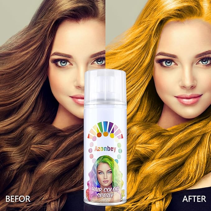 Halloween Hair Spray,Temporary Hair Color Spray for Women Kids Men,Washable Hairspray,Colored Hair Spray,Color Hairspray for Halloween,Party,Cosplay,Christmas Day (Gold)