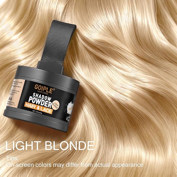 Root Cover Up Powder Hairline Powder for Women Root Touch Up Hair Color for Bald Spots, Eyebrows, Beard Line, Light-Blonde Hair Fibers for Thinning Hair Shadow Cover Up 2 Pack (Light Blonde)