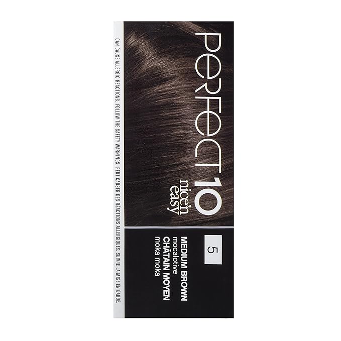 Clairol Nice'n Easy Perfect 10 Permanent Hair Dye, 5 Medium Brown Hair Color, Pack of 1