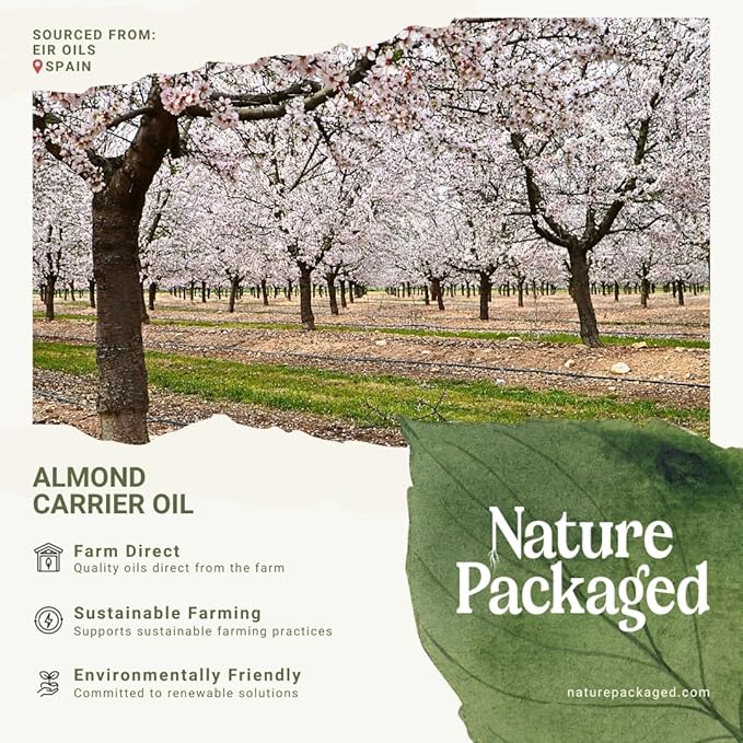 Nature Packaged Sweet Almond Oil - for Skin and Hair - Carrier Oil for Essential Oils Mixing - From EIR Oils' Farm in Mallorca, Spain - 4 Gallons