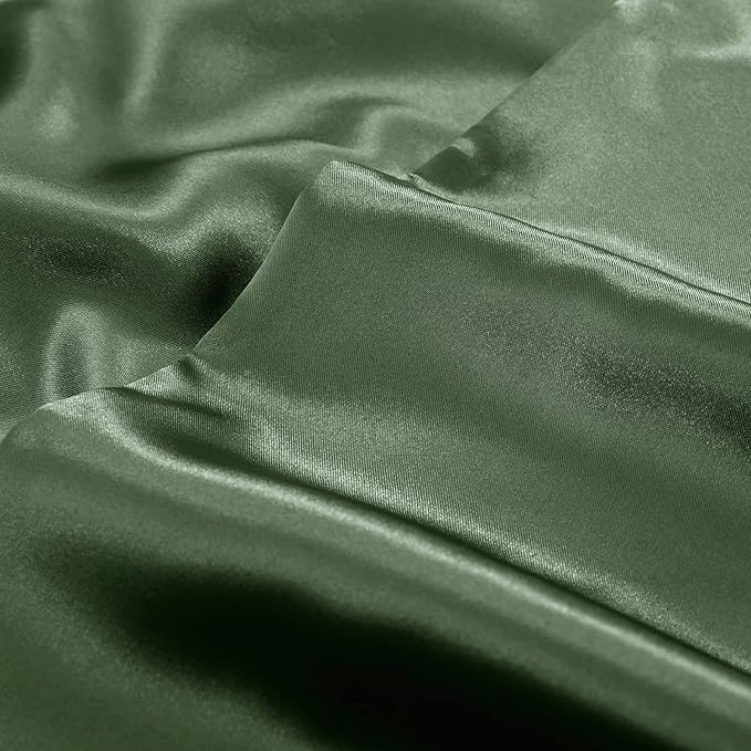 Aormenzy Satin Pillow Cases for Women King Size Set of 2, Woodland Green Satin Pillowcase for Hair with Envelope Closure Silky Pillow Covers Wrinkle, Fade Resistant (20x40 Inches)