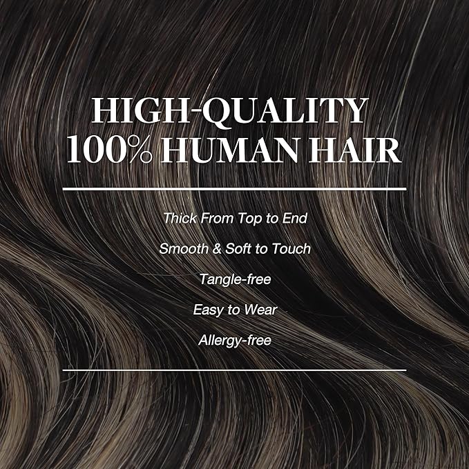 GOO GOO Clip in Hair Extensions Real Human Hair, Remy Human Hair Extensions Clip ins for Women, Natural Human Hair, 18inch 150g 9Pcs, 1B/16/1B Balayage Natural Black to Light Blonde