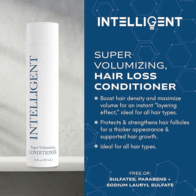 Intelligent Super Volumizing Hair Loss Conditioner - Strengthens Weakened Hair and Maximizes Volume | All Hair Types for Men and Women | 10 fl oz (290 ml)