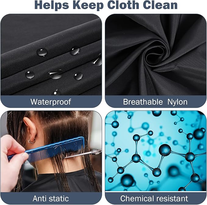 12Pcs Barber Cape 64 x 56'' Large Waterproof Hair Cutting Salon Cape Adjustable Snaps for Hair Dye Salon Stylist Supplies
