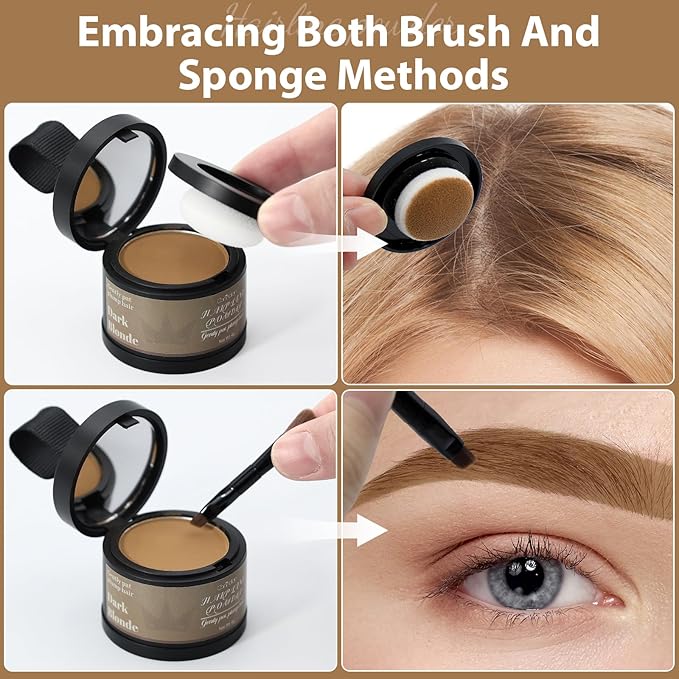 2 Pack Hairline Powder for Women and Men, Used to Root Touch Up Hair Color, Thinning and Gray Hair Coverage and Bald Spots Coverage, Dark Blonde