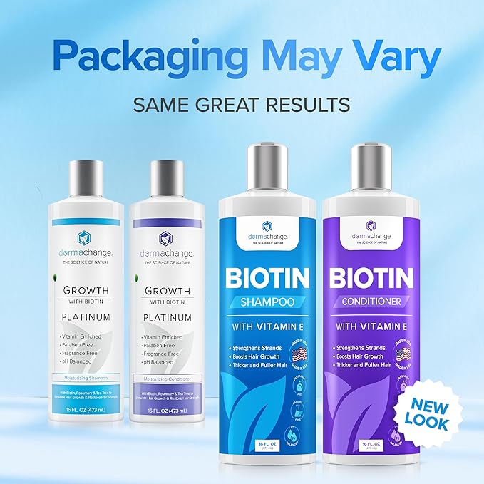 Biotin Shampoo and Conditioner Set - Hair Growth Shampoo and Conditioner for Men & Women - Shampoo Conditioner for Dry, Damage & thinning hair with Tea Tree, Manuka Honey & Rosemary 16oz
