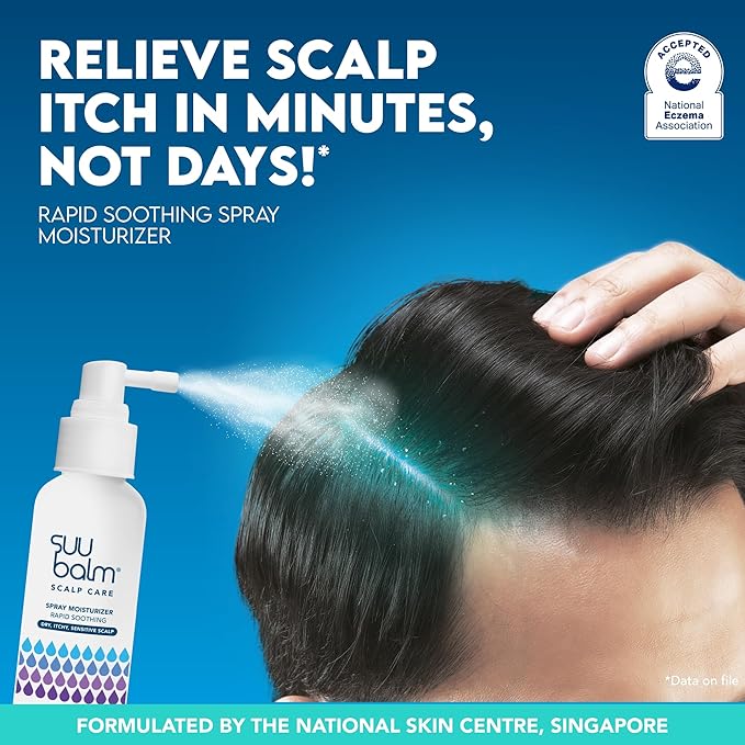Suu Balm Dry Scalp Treatment, Rapid Itch Relief Anti-Dandruff Scalp Spray Moisturizer, Cooling Itchy Scalp Treatment for Flaky Sensitive & Psoriasis, Cooling Menthol & 5 Ceramides, 1.35 fl oz