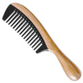 Onedor Buffalo Horn Handmade 100% Natural Green Sandalwood Hair Comb - Anti-Static Sandalwood Scent Natural Hair Detangler Wooden Comb (Wide Tooth)
