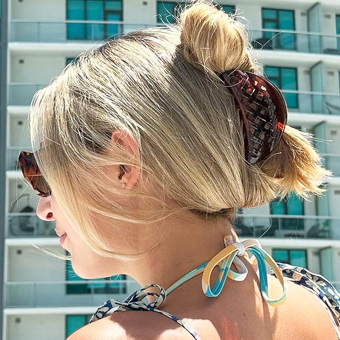 Camila Paris CP1807 French Hair Clip for Women Thick Hair for Long Curly Wavy Hair, Girls Hair Claw Clips Jaw, Durable Styling Big Claw Clip for Thick Hair, Strong Hold No Slip Grip, Made in France