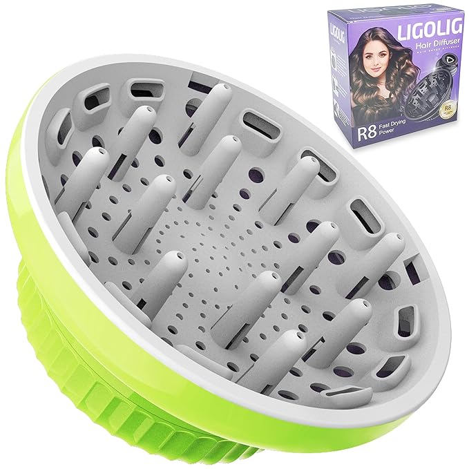 Universal Portable Blow Dryer Diffuser for Curly and Natural Wavy Hair, Hair Dryer Diffuser for Curly and Natural Wavy Hair (Green)