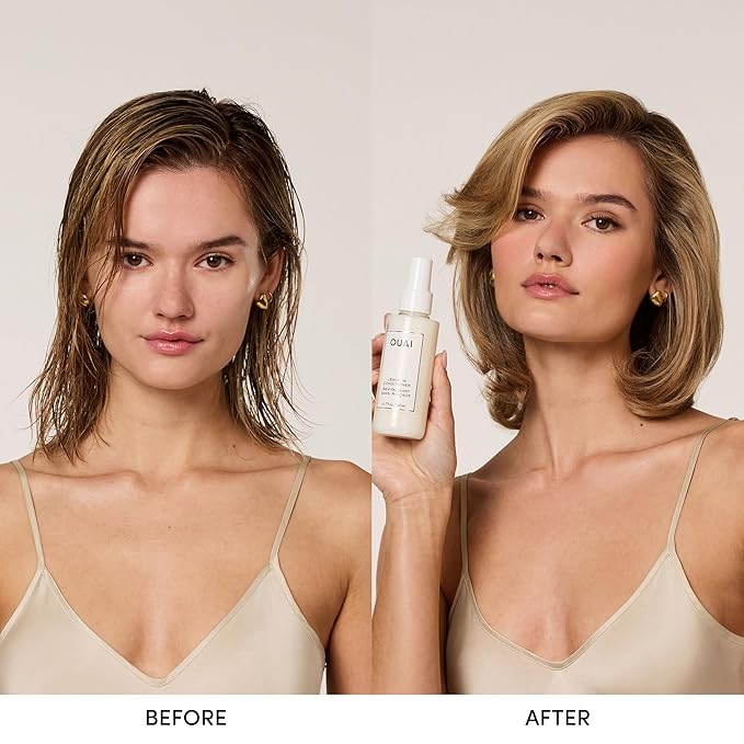 OUAI Leave In Conditioner & Heat Protectant for Hair - Prep Hair for Styling or Use as Detangling Spray to Fight Frizz & Flyaways - No Parabens, Sulfates or Phthalates (1.5 oz)