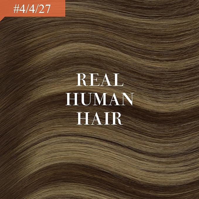 Ve Sunny Hair Extensions Ponytail Real Human Hair Wrap Around Clip in Ponytail Hair Extensions Straight Extensions Human Hair for Women Medium Brown Balayage Ombre Caramel Blonde 18inch 80G