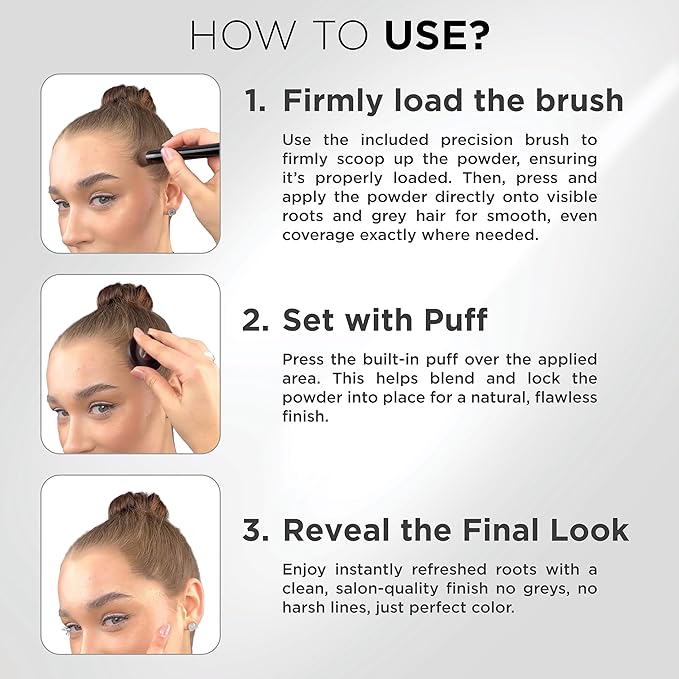 THICK FIBER Root Touch Up Set - Water & Sweat Resistant Hair Loss Concealer for Thinning Hair Women, Includes Hairline Powder and Brush (Auburn)