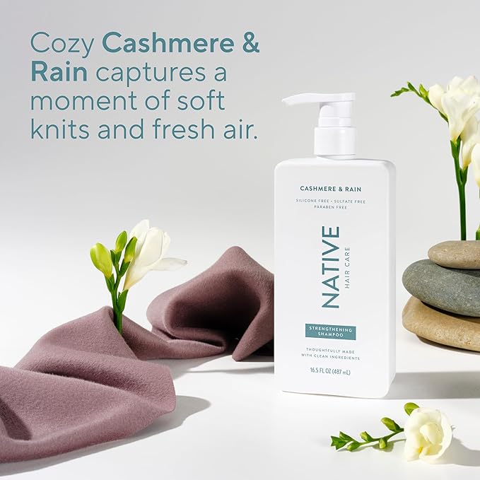 Native Cashmere & Rain Shampoo and Conditioner Contain Naturally Derived Ingredients | All Hair Types, Color & Treated, Fine to Dry Damaged, Sulfate & Dye Free - 2-Pack