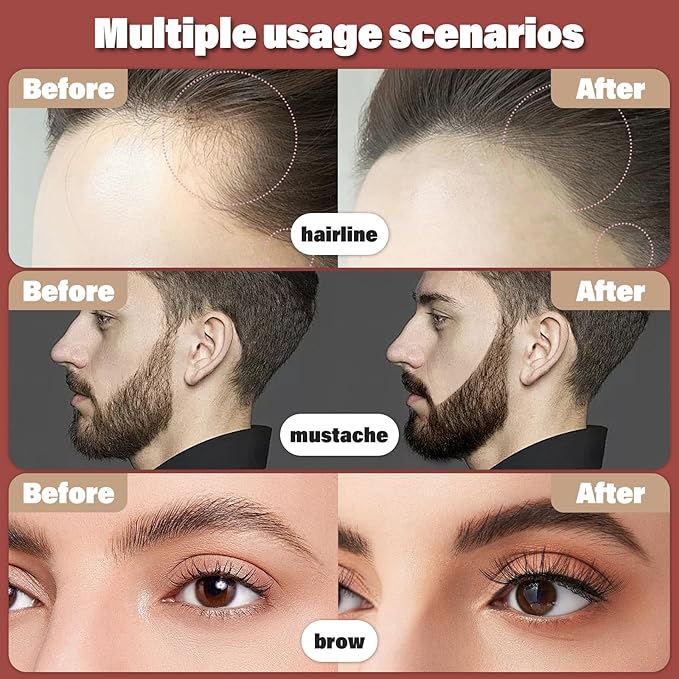 Root Touch Up Hair Color Powder For Concealing Hair Loss and Thinning, Gray Hair Shadow Root Cover Up Hairline Powder For Women Men Eyebrows, Beard Line (Red Brown, 0.35Ounce)