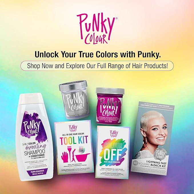 Punky Colour 3-in-1 Color Depositing Conditioner & Hair Cleanser - Purpledacious, Semi Permanent Hair Color Conditioner, Sulfate-Free Hair-Dye, 8.5 fl oz.