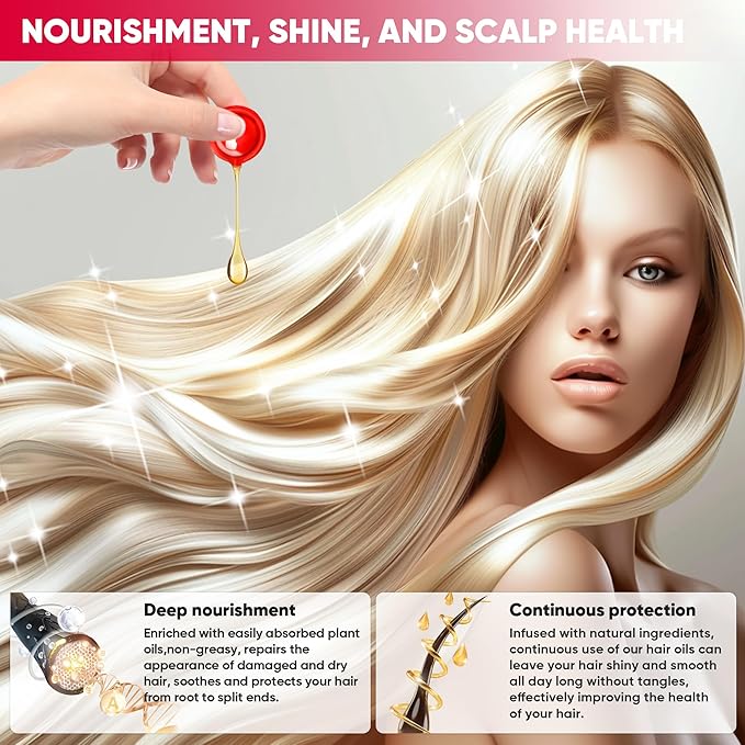 Jaxmoon Hair Treatment Serum - Bali Secret Hair Vitamin, No Rinse with Moroccan Macadamia Avocado Oils, Vitamins A C E Pro Vit B5, 50 Capsules