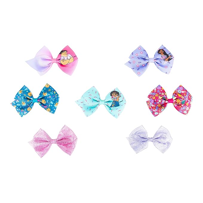 Disney Encanto Hair Bow Clips Bundle - 4 Inch Alligator Clips with Different Images, Ages 3+