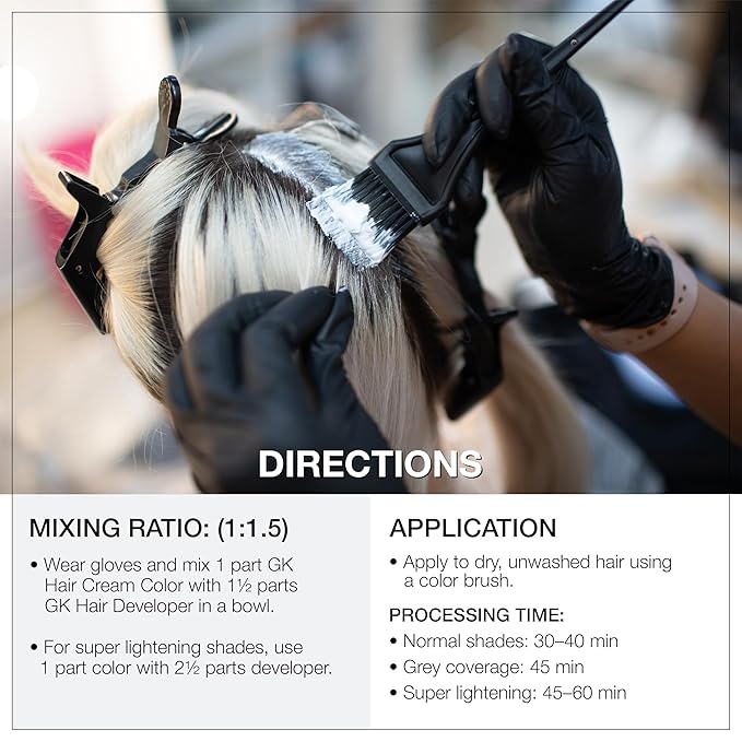 GK HAIR Global Keratin Professional Hair Color Cream Tube (3.4 Fl Oz/100ml) Nourishing & Cleansing Colors for Styling High Performance Long Lasting Permanent Natural Toner Dye