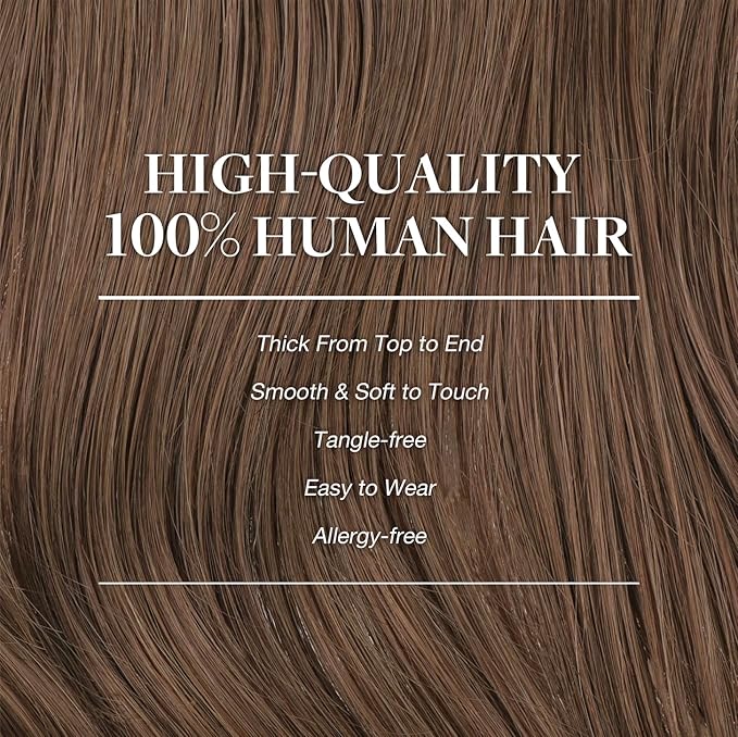GOO GOO Clip in Hair Extensions Real Human Hair, Remy Human Hair Extensions Clip ins for Women, Natural Human Hair, 12inch 85g 7Pcs, #5 Light Ash Brown