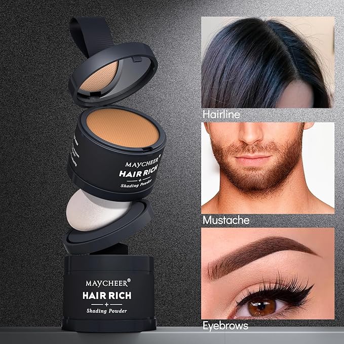 Maycheer Hairline Powder for Women - Hair Rich Shading Powder, 30 Colors Magic Root Cover Up (22 Beige)