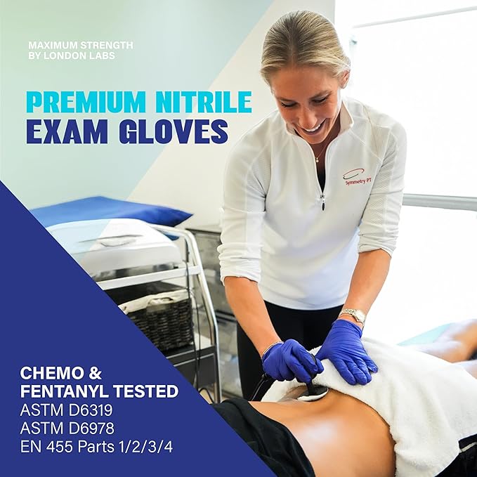 Cobalt Blue 5 Mil Nitrile Exam Gloves Disposable Latex Free | Medical Rubber Gloves for Doctors, EMT, First Aid Kit, Food Service & Cleaning | Pack of (100 CT)