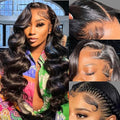 34 Inch 13x6 Body Wave Lace Front Wigs Human Hair 200 Density HD Transparent Lace Front Wigs for Black Women Glueless Frontal Wigs Human Hair Pre Plucked