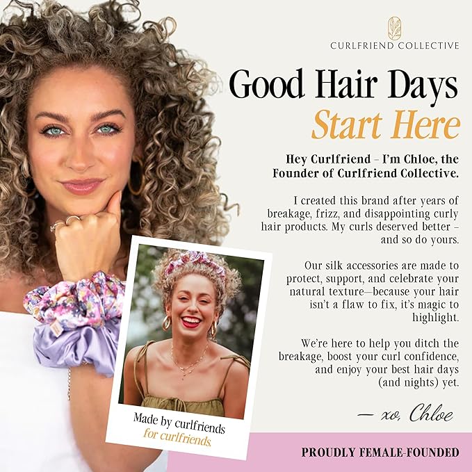 Curlfriend Collective Curly World Comfort Curve Silk Headband – Luxury 100% Mulberry Silk Hair Accessory for Women, Non-Slip, No Headache, Stylish Wide Headband for Curly Hair