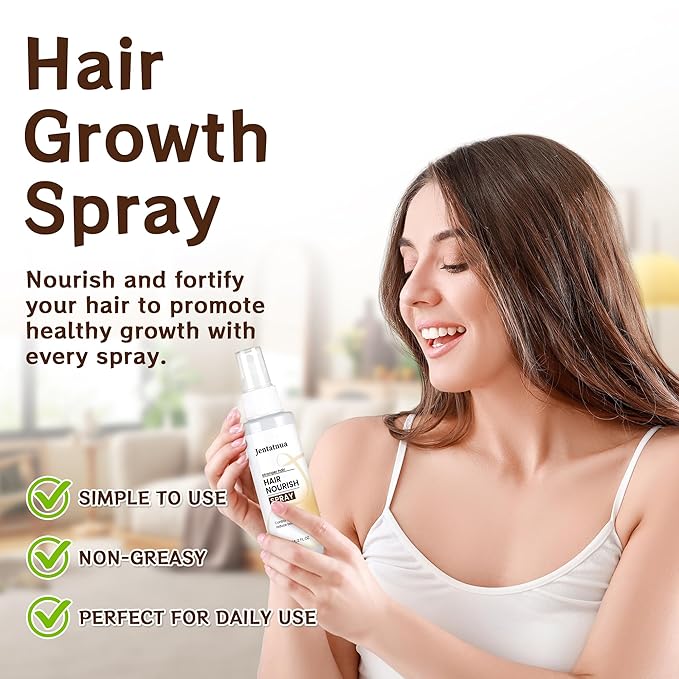 Hair Growth Spray, Natural Hair Growth Serum for Women With Rosemary Oil and Biotin Hair Oils, Prevent Hair Thinning & Anti-Hair Loss Treatment for Women & Men, Non-Greasy, 60ml Bottle
