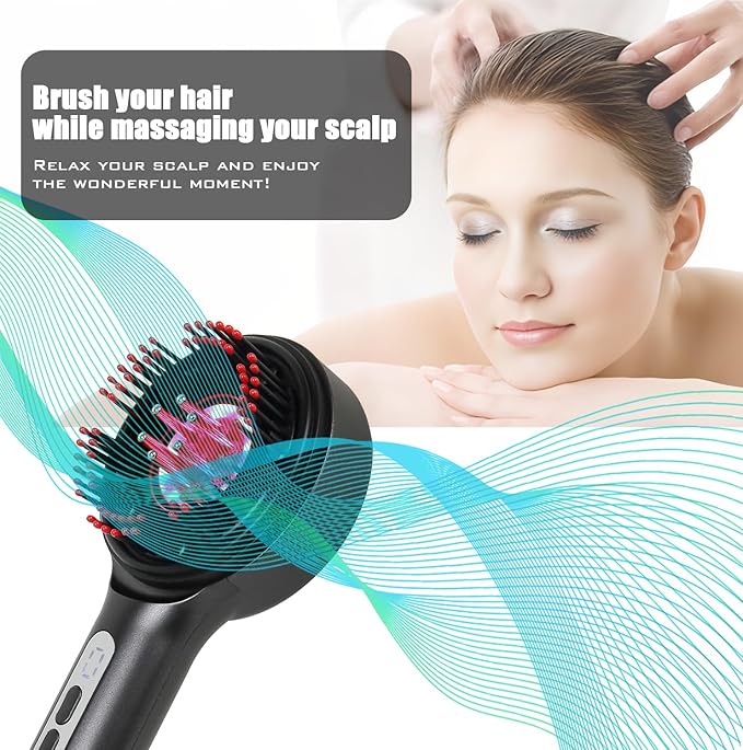 3-in-1 Hair Scalp Massager Comb - Rechargeable Cordless Portable Scalp Care Brush with Essential Oil Applicator, Gentle Scratching & Kneading Massage for Hair & Scalp Nourishment, Fit for Men & Women