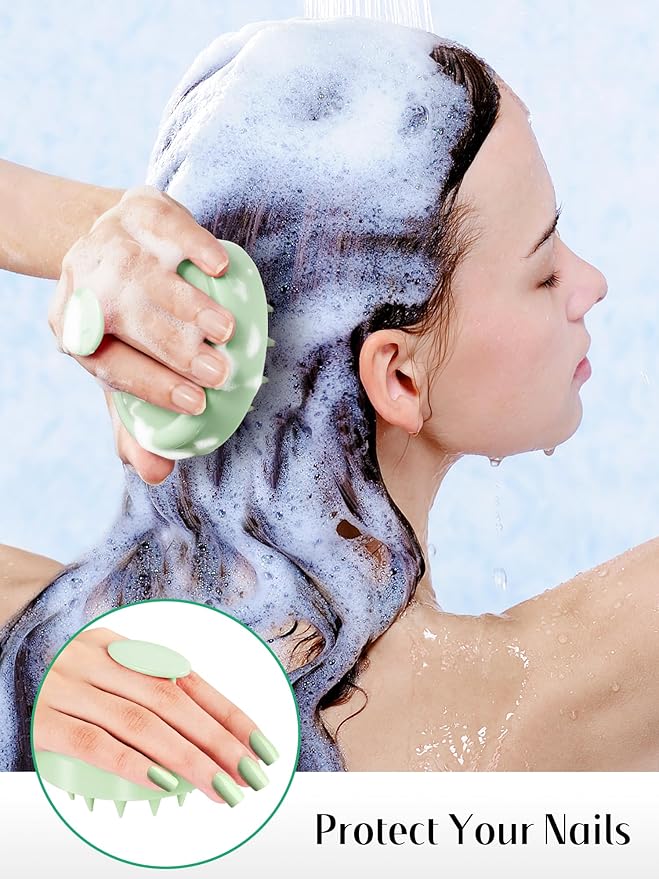 HEETA Scalp Massager Hair Growth 2-Pack, Soft Silicone Scalp Scrubber Shampoo Brush for Exfoliation Dandruff Removal Head Massage Stress Relax, Wet & Dry Use for Women Men Thick Thin Curly Hair Care