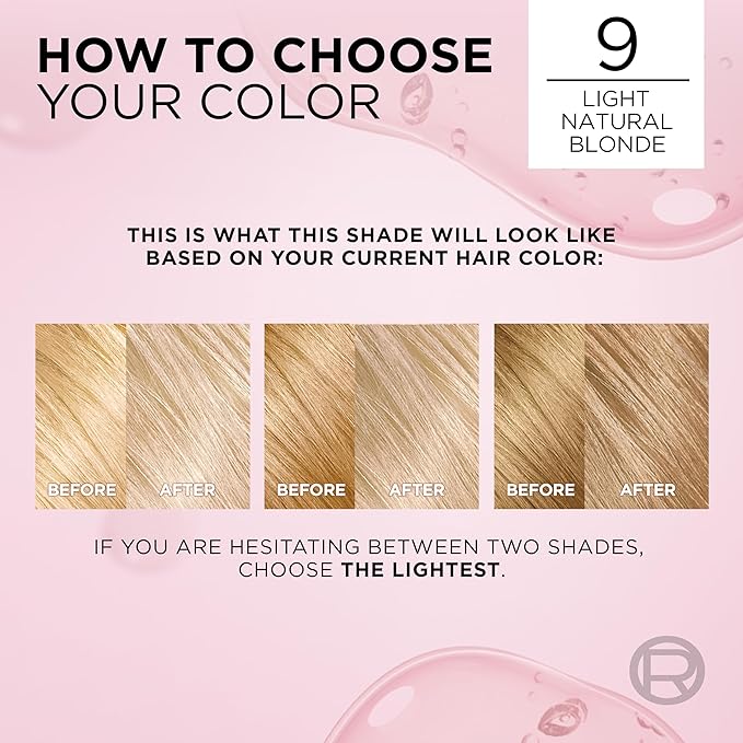L'Oreal Paris Excellence Crème Permanent Hair Dye, Triple Care Hair Color with Pro-Keratine Complex for 100% Gray Hair Coverage, 9 Light Natural Blonde, 1 Kit