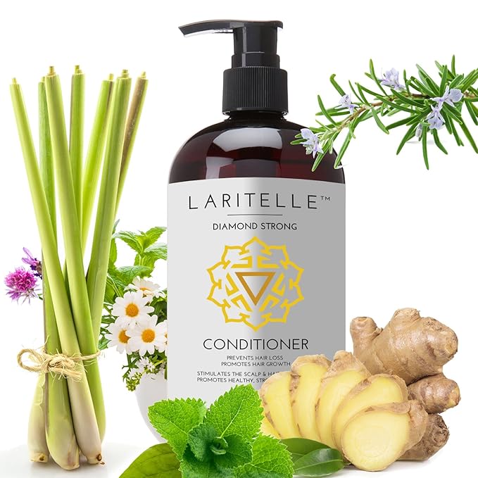 Laritelle Organic Conditioner 16 oz. Rosemary, Ginger, Cedarwood. Promotes Hair Growth, Prevents Hair Loss GF