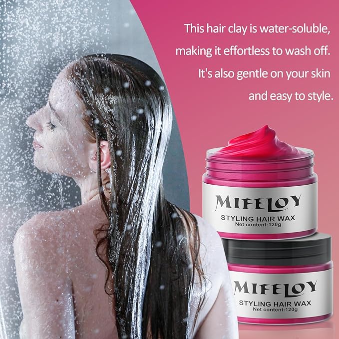 Temporary Red Hair Spray Color Wax 4.23 oz, Instant Natural Hairstyle Cream Dye, Disposable Coloring Mud for Men Women Youth, Washable Styling Pomades, Party Cosplay DIY Halloween