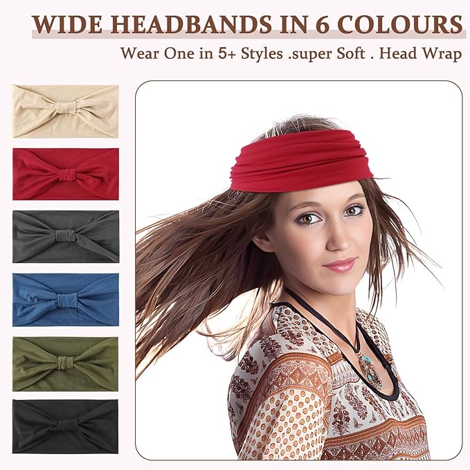 12 Pcs Stretchy Sport Headbands for Women,Absorbed Sport Headband Soft Twist Knotted Headbands for Yoga, Workout Daily Life
