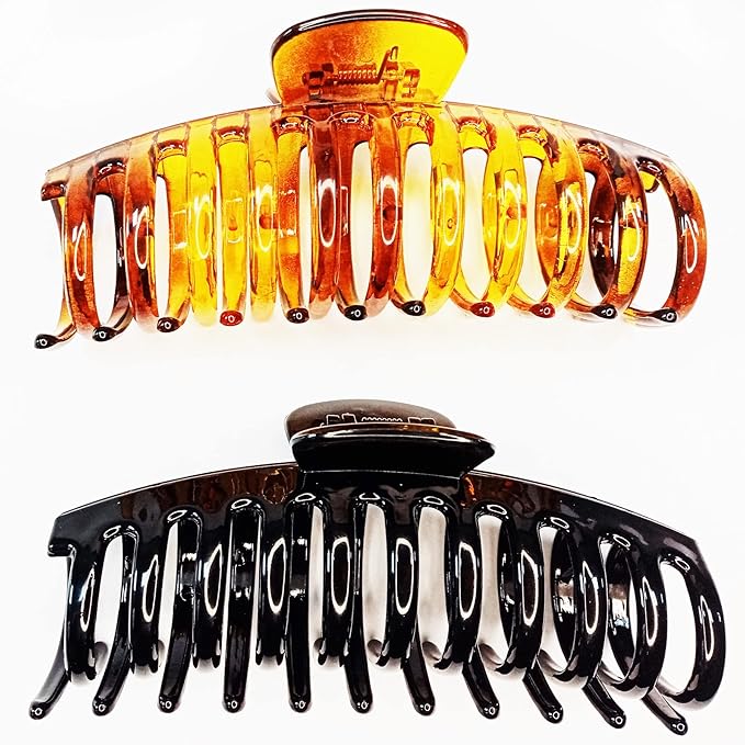5.5“ Extra Large Hair Clips Long Thick Hair Women’s Jumbo Hair Claw Clips Huge Black Brown XL Giant Claws Strong Basic Gripper
