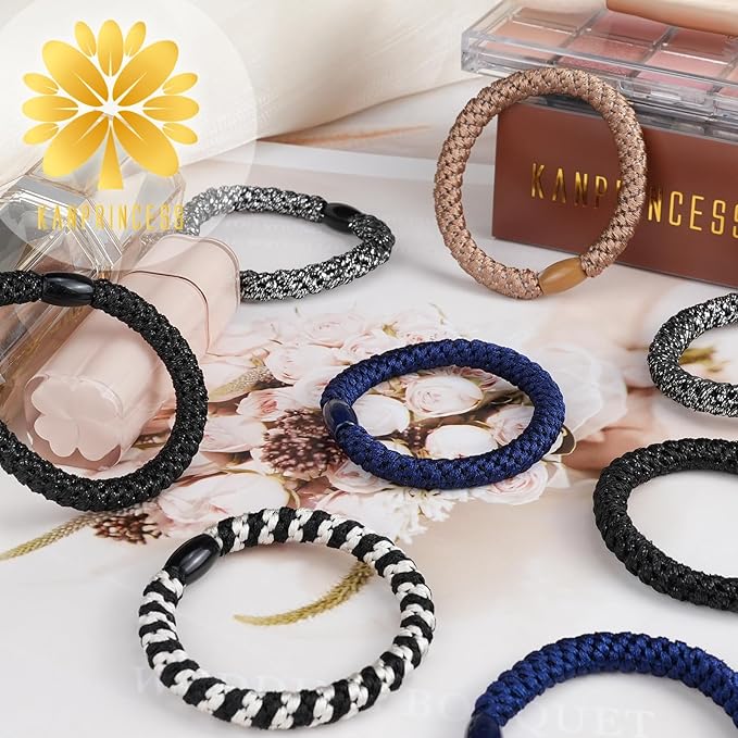 20Pcs Hair Ties For Thick Hair, Strong Stretchy Hair Bands For Women Girls, No Slip Braided Hair Ties No Damage, Ponytail Holders-Exceptionally Secure with Gentle Hold (Set 3)