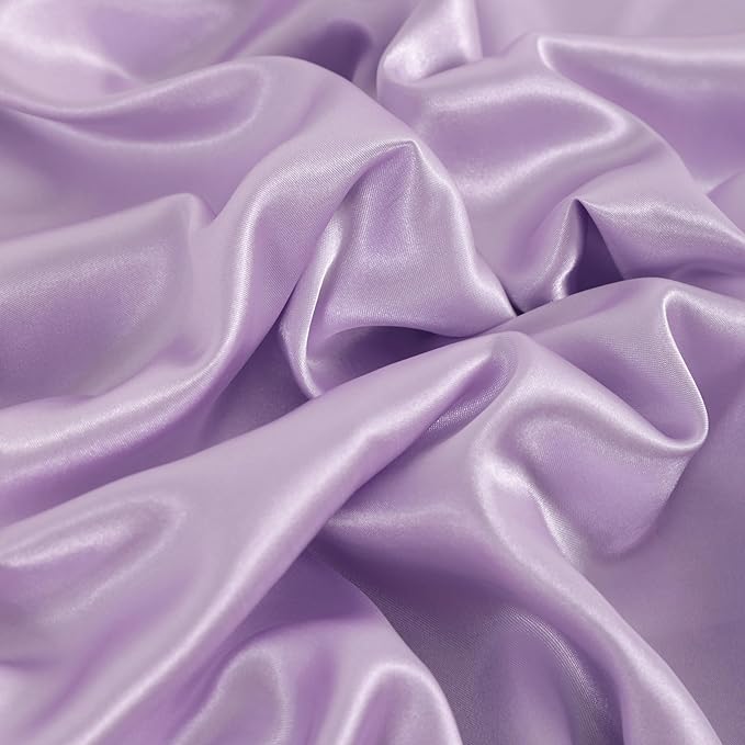 NTBAY 2 Pack Satin King Pillowcases for Hair and Skin, Luxurious and Silky Pillow Cases with Envelope Closure, 20x36 Inches, Light Purple
