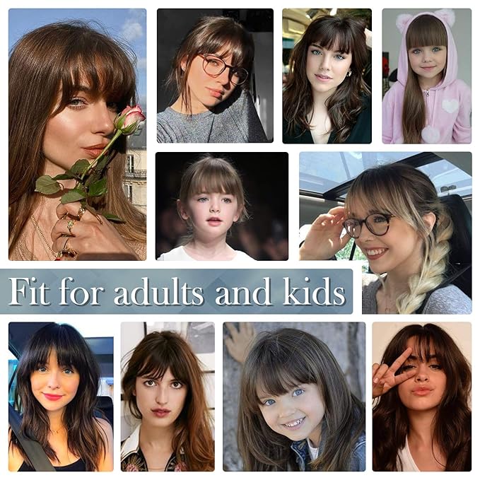 BARSDAR Clip in Bangs Human Hair - Real Human Hair Clip in Bangs for Women - Golden Blonde Wispy Bangs Extensions Fringe with Temples Dyeable Real Hair Bangs Hairpieces - Golden Ginger Blonde