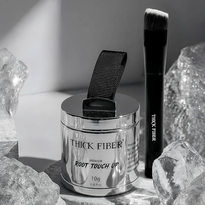 THICK FIBER Root Touch Up Powder with Brush – Covers Grey Roots, Thinning Hair & Bald Spots – Sweat & Water Resistant for Men & Women (Red Brown, 0.35 Ounce (Pack of 1))